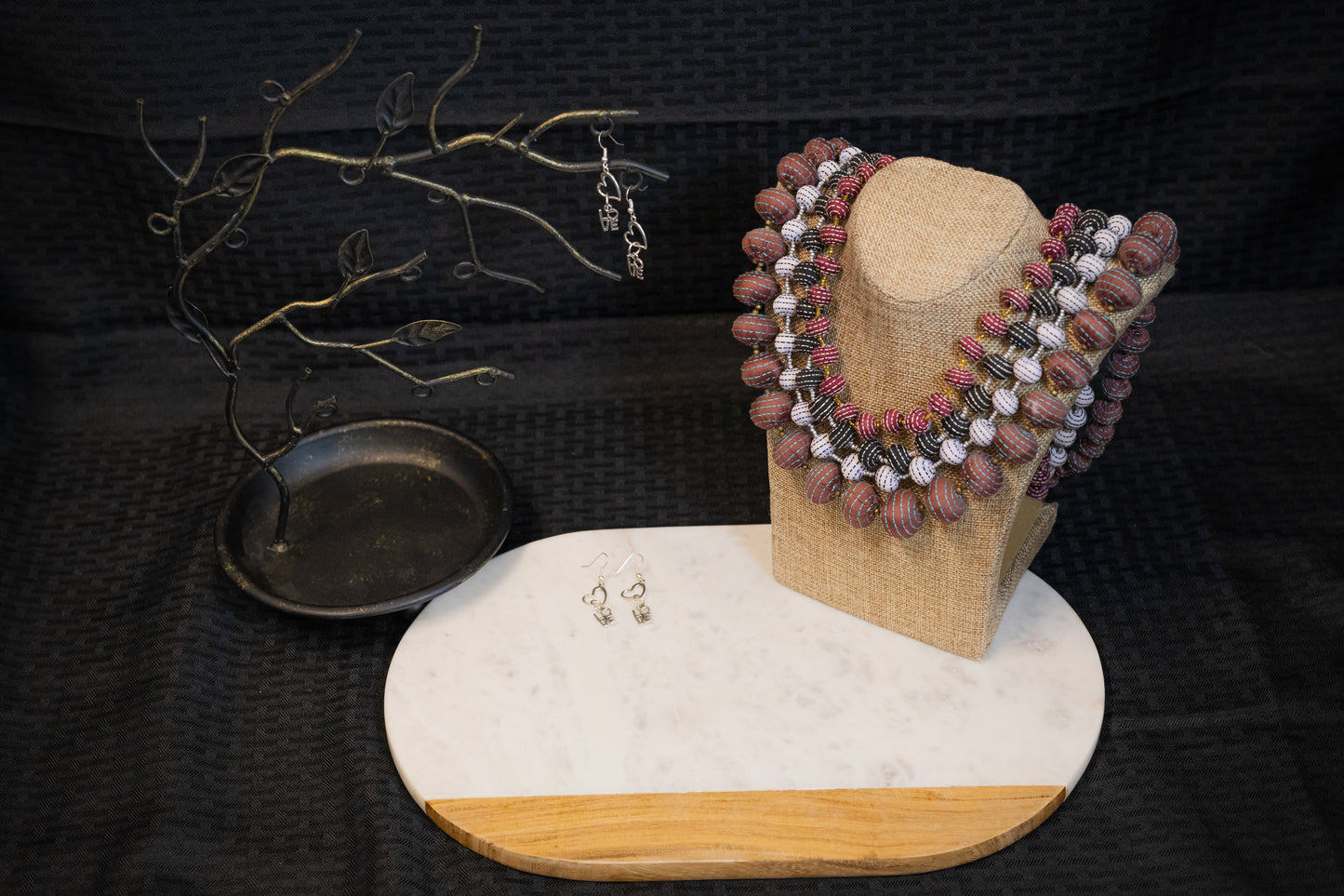 Jubilee Love Earrings with Sari Necklace