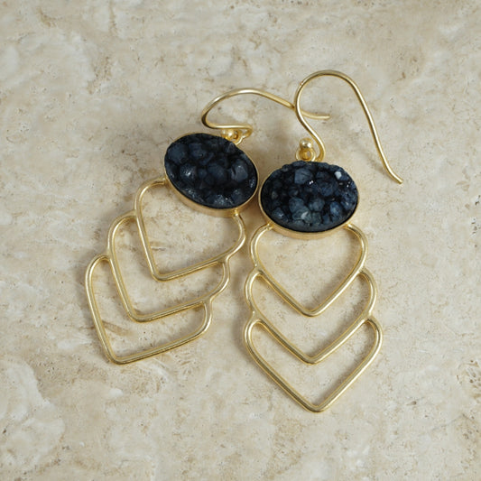 Azure Blue Leaf Earrings