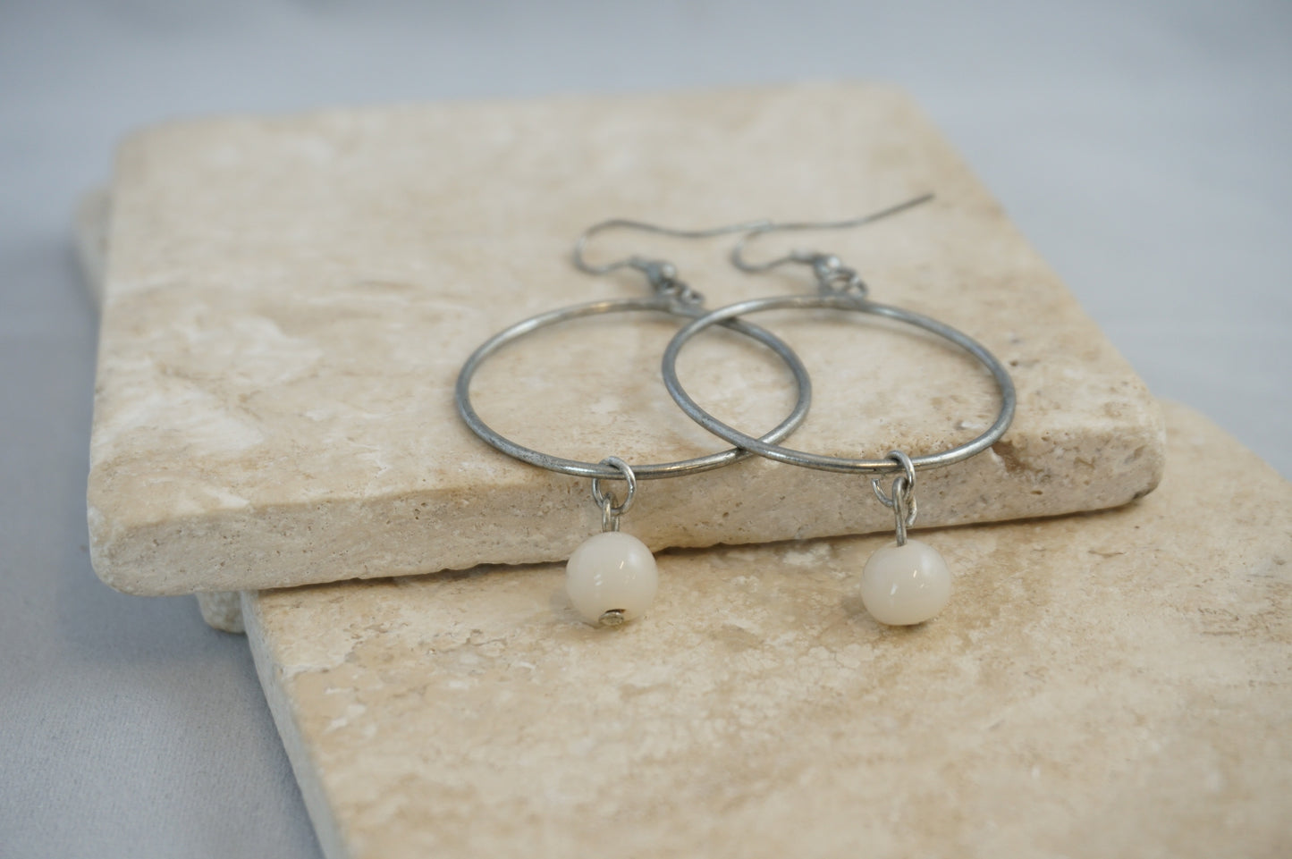 Roe Bead Hoop Earrings