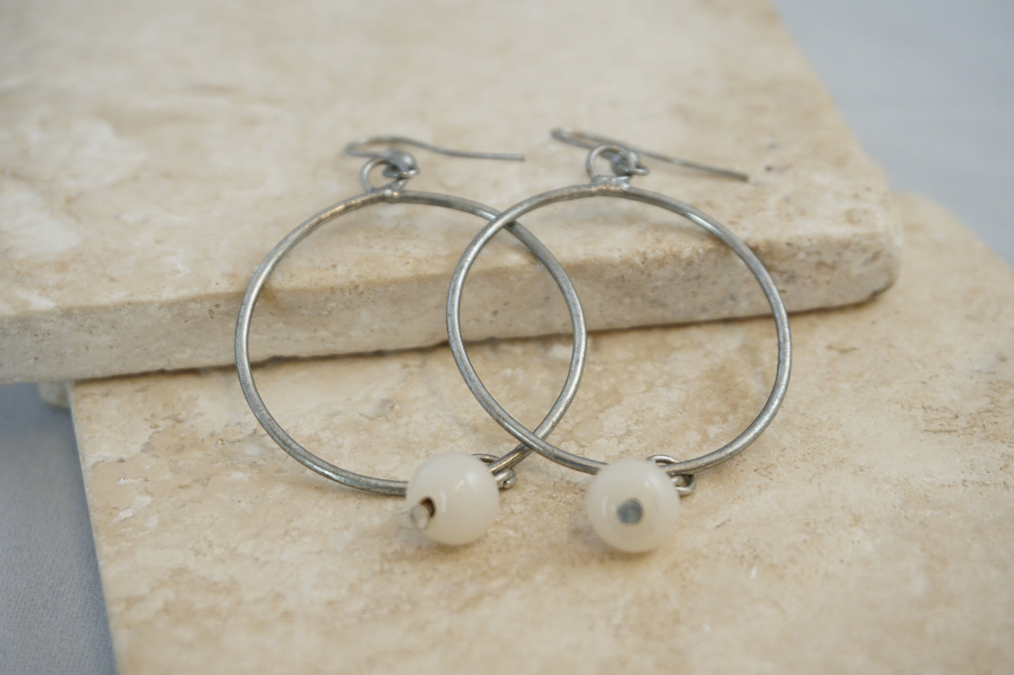 Roe Bead Hoop Earrings