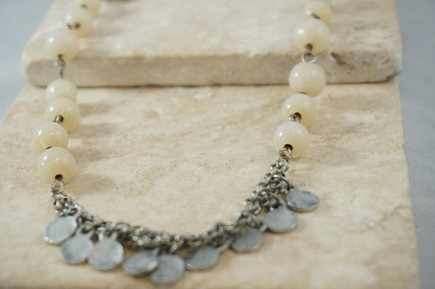 Roe Coin and Bead Necklace