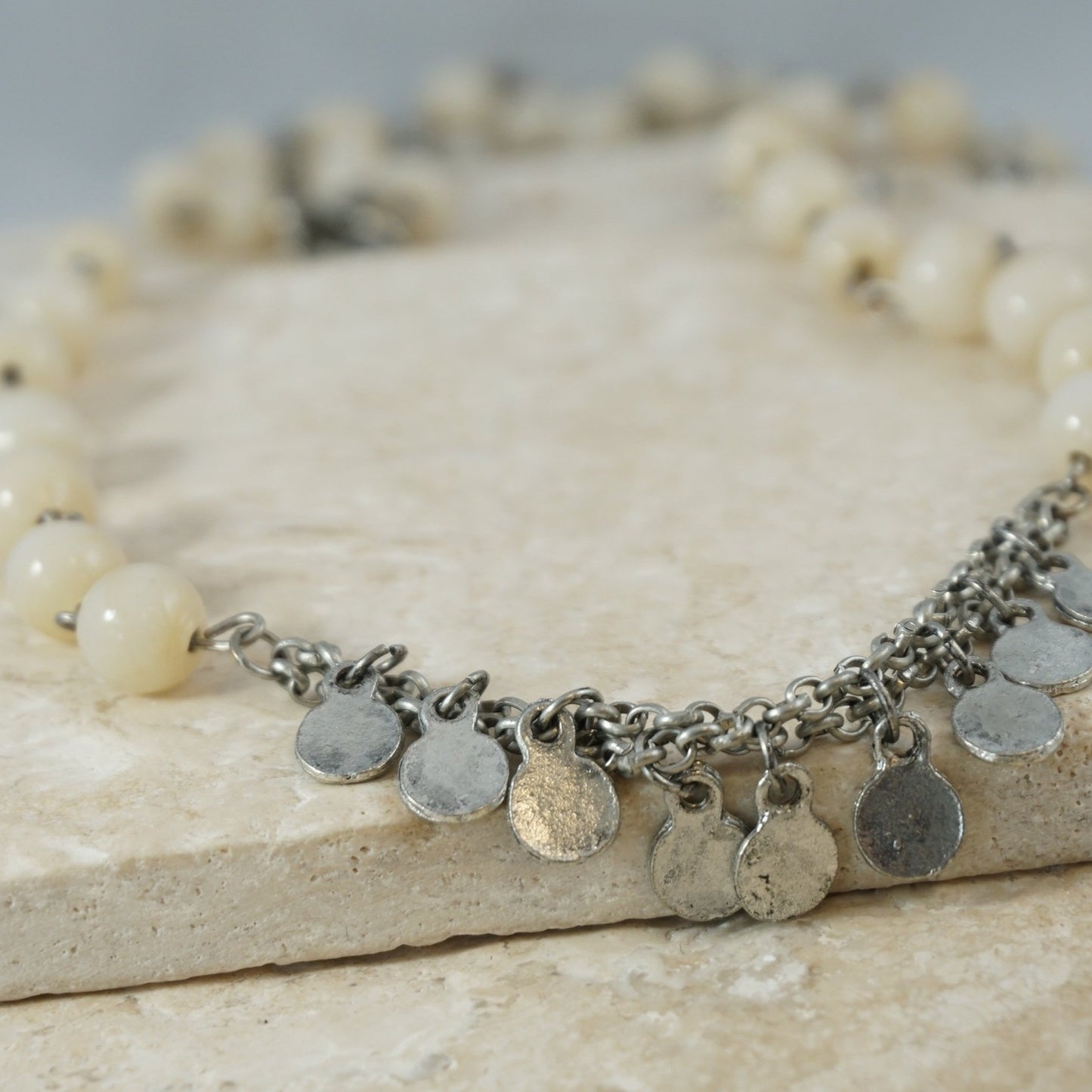 Roe Coin and Bead Necklace