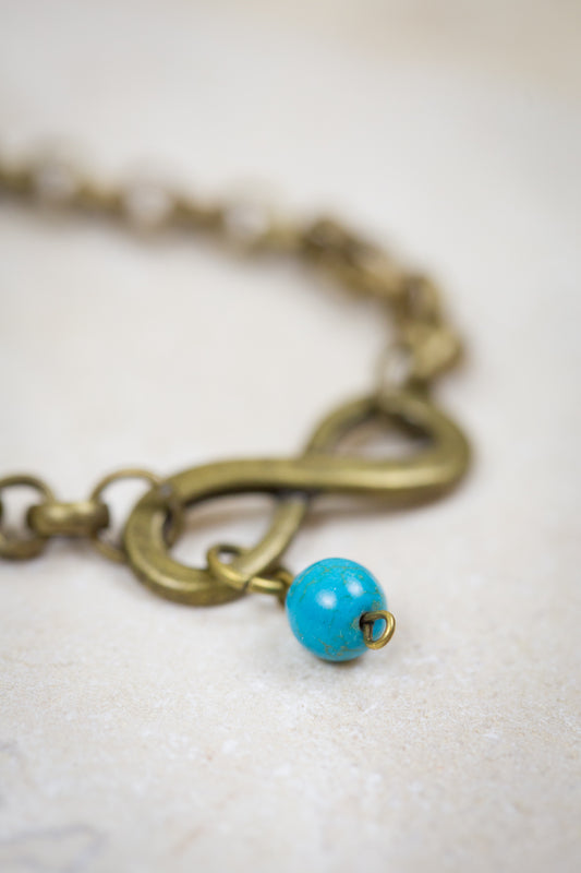 Infinity Sky Bracelet - Turquoise and Bronze
