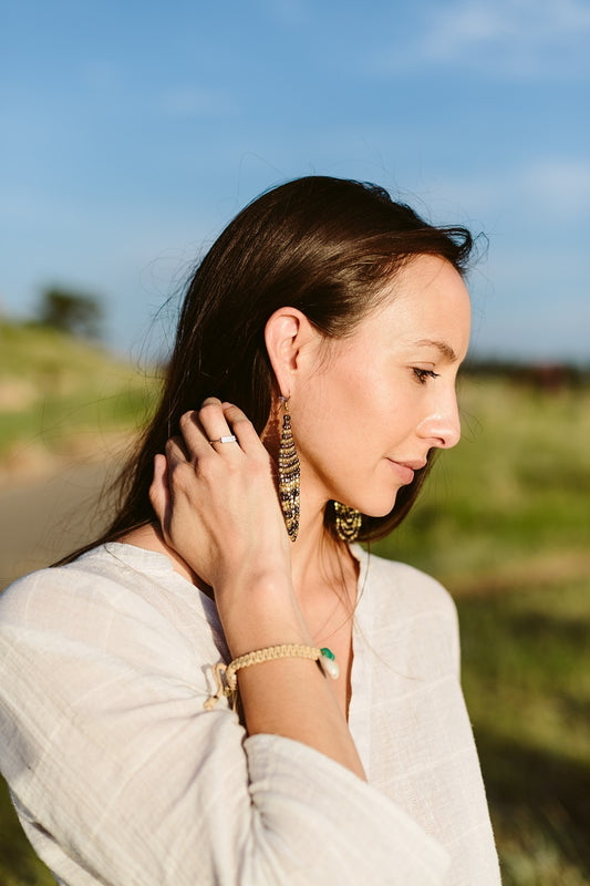 Rajni Earrings Metal Beads