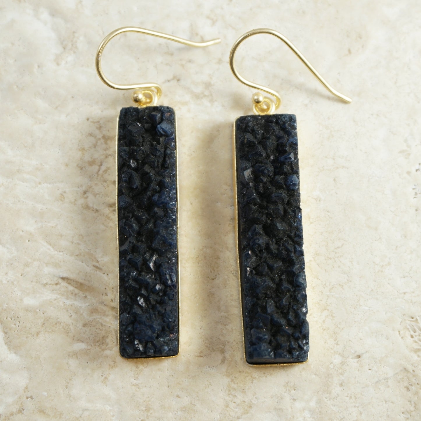 Azure Blue Slab Earrings