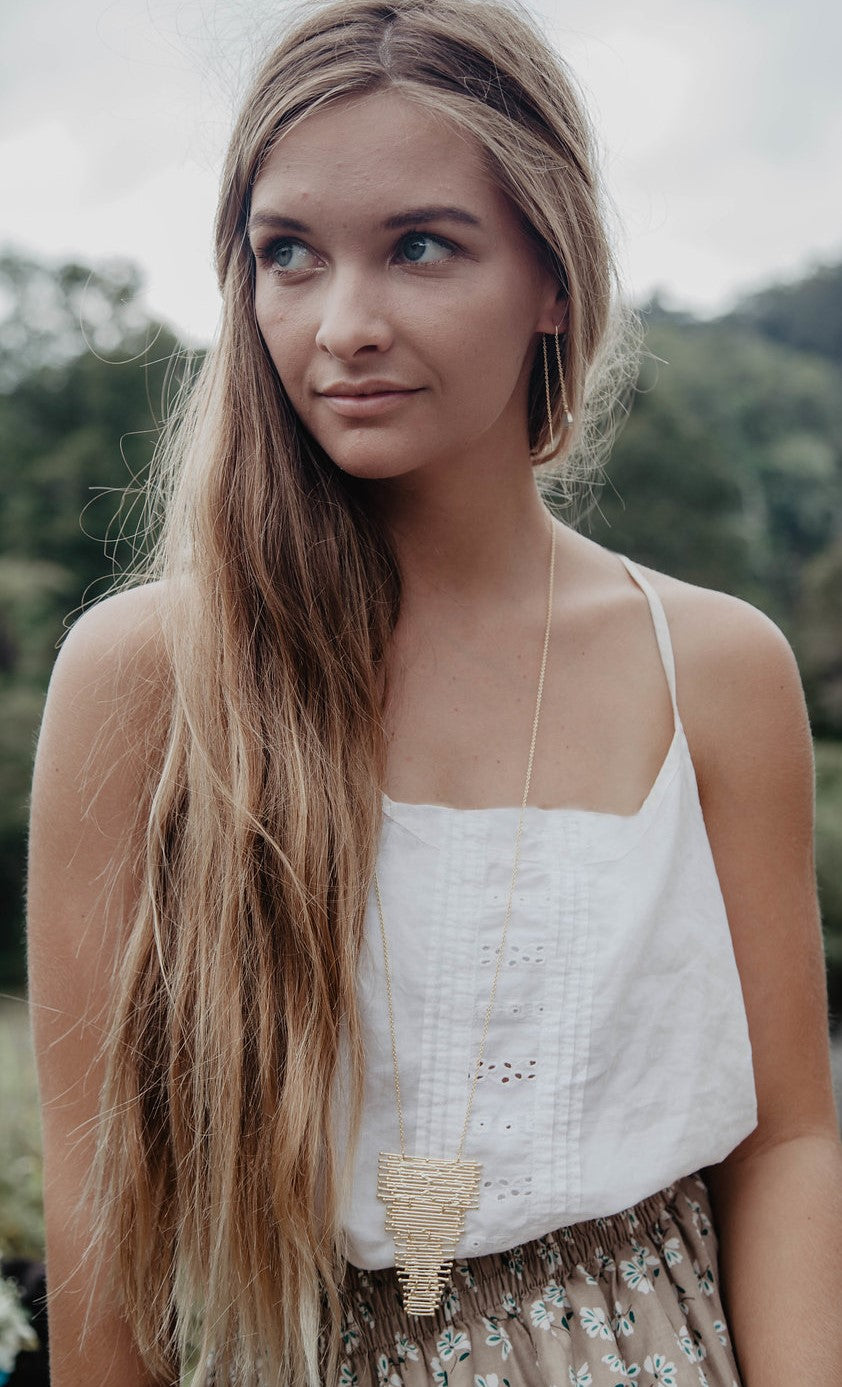 Gold Waterfall Necklace