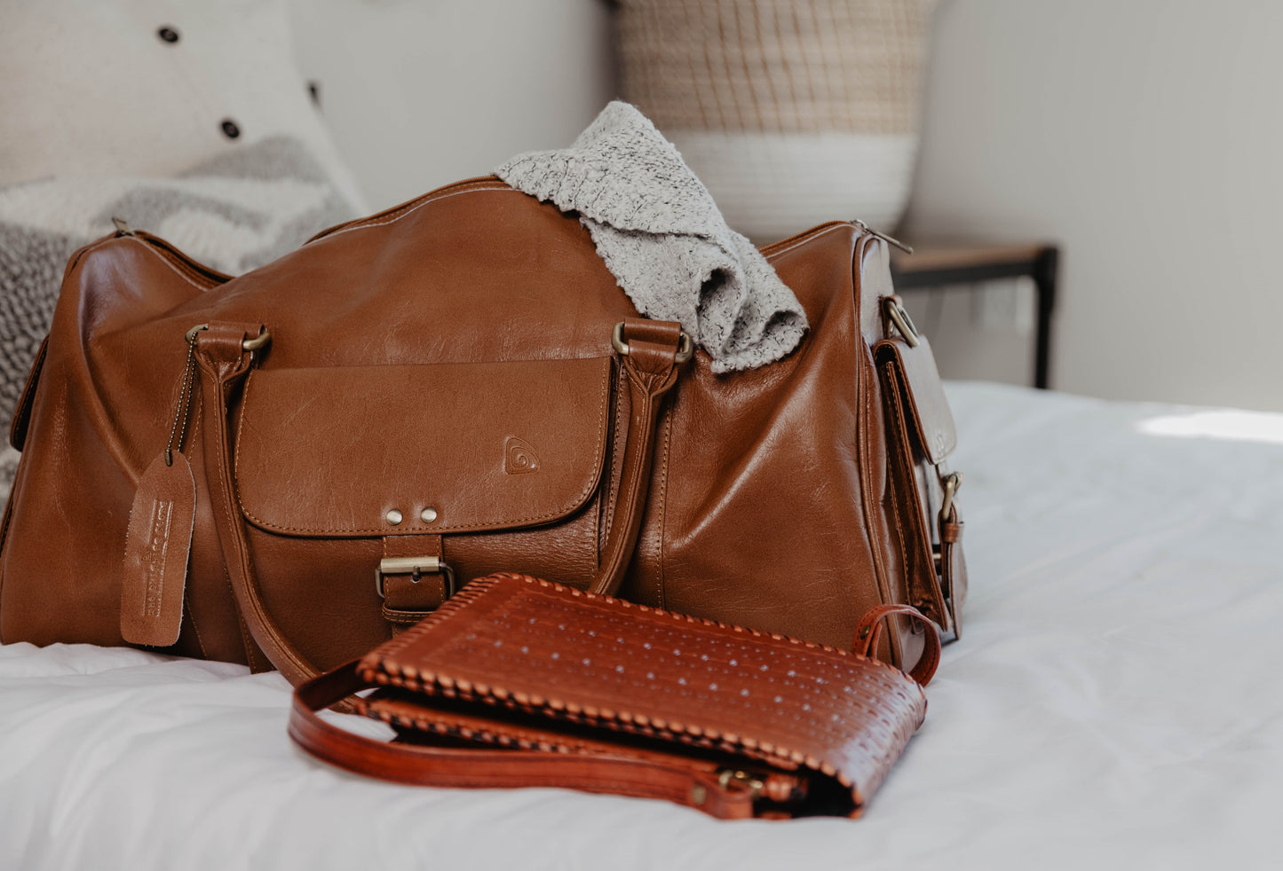 Weekender Leather Duffel Bag 19"