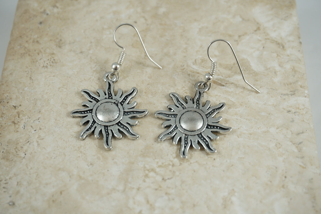 Silver Sun Earrings
