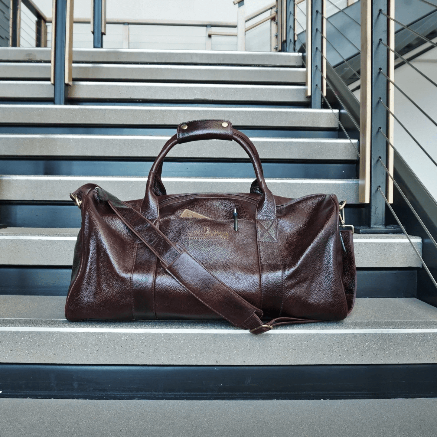 Travel Leather Duffel Bag 22"