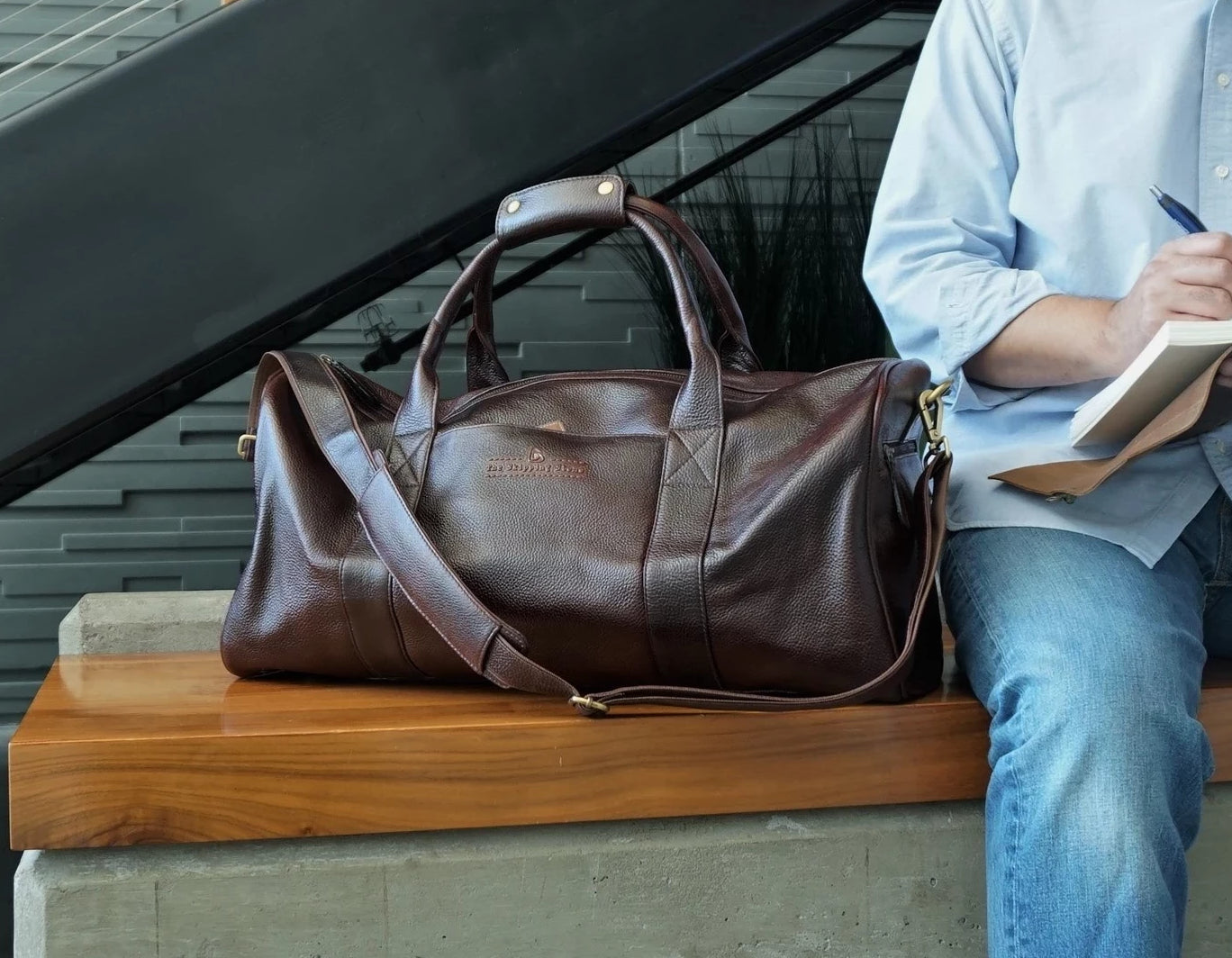 Travel Leather Duffel Bag 22"