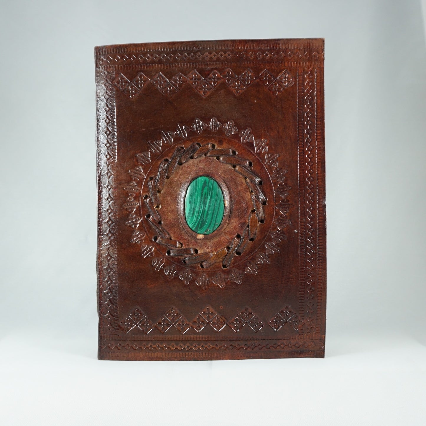 Rustic Voyageur Malachite Leather Journal