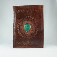 Load image into Gallery viewer, Rustic Voyageur Malachite Leather Journal

