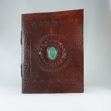 Load image into Gallery viewer, Turquoise Stone Leather Journal
