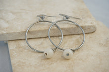 Load image into Gallery viewer, Roe Bead Hoop Earrings

