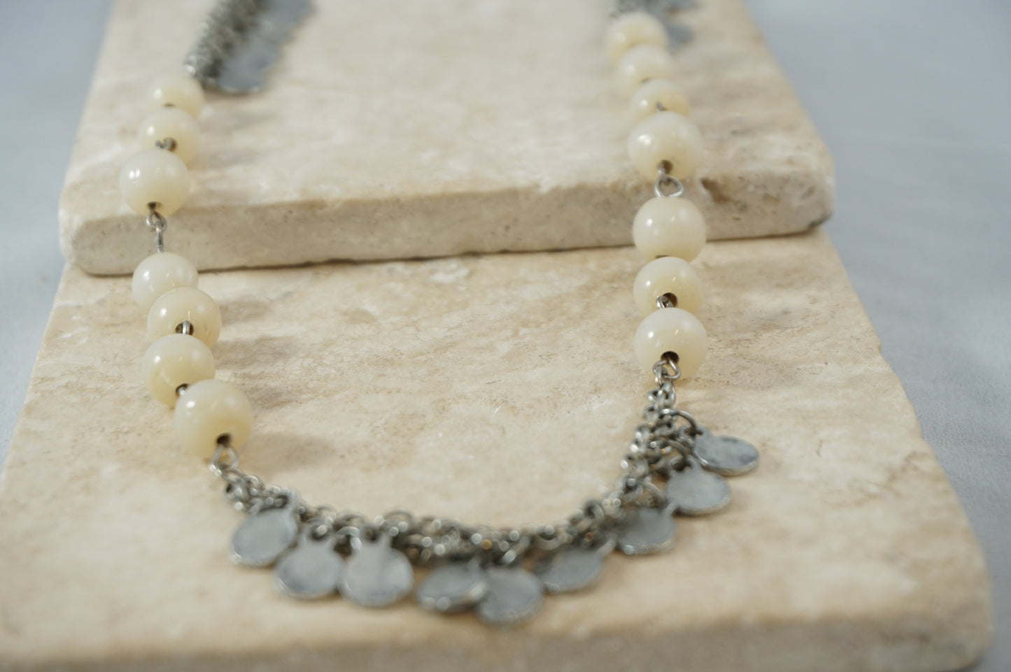 Roe Coin and Bead Necklace
