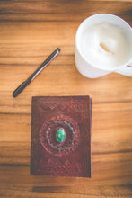 Load image into Gallery viewer, Rustic Voyageur Malachite Leather Journal
