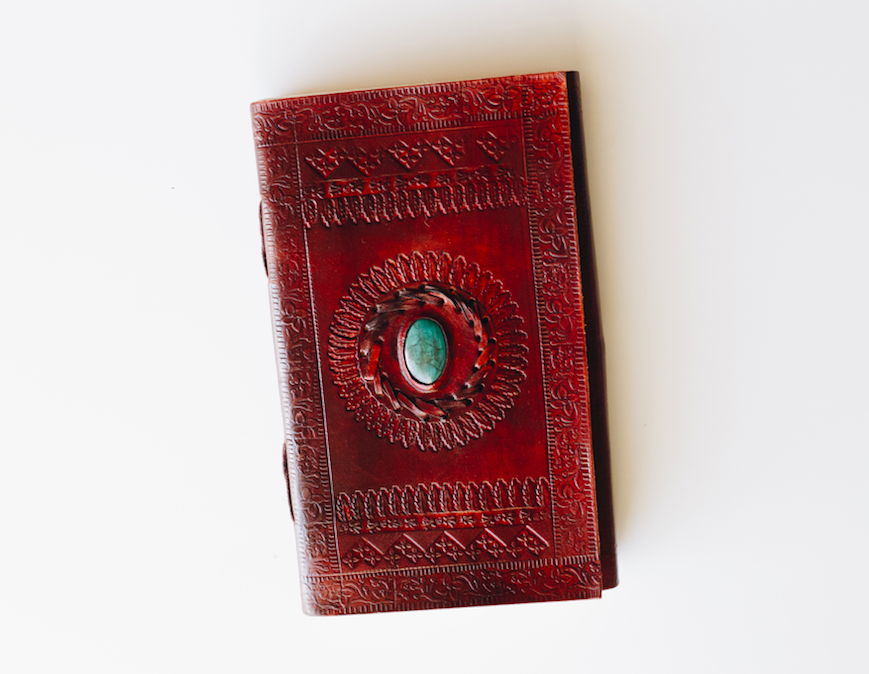 Rustic Voyageur Malachite Leather Journal