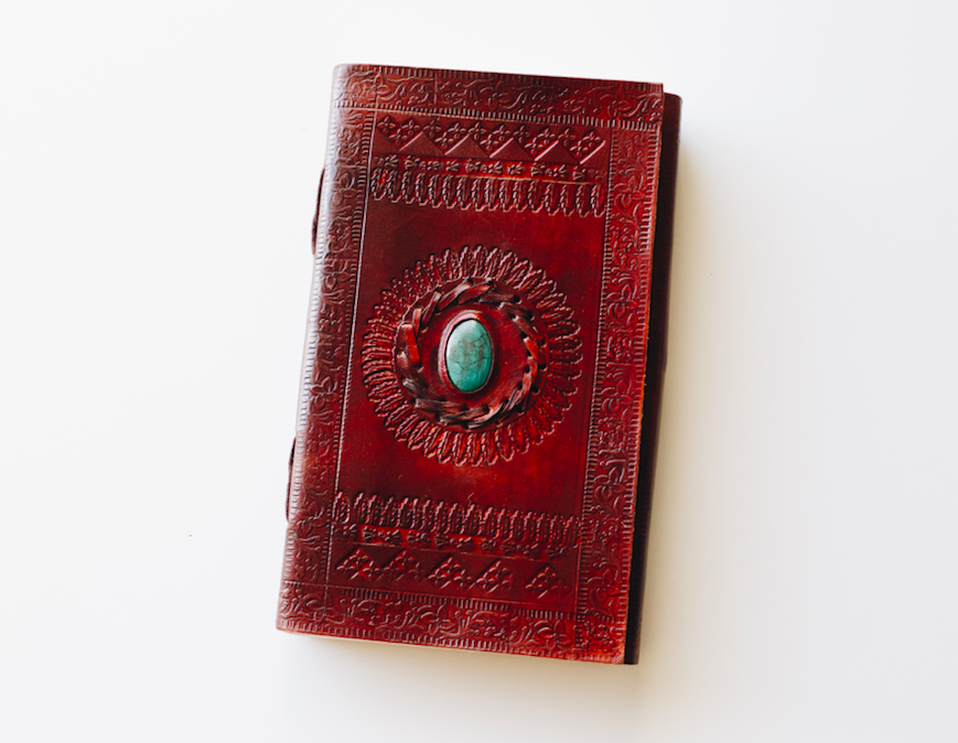 Turquoise Stone Leather Journal