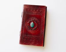 Load image into Gallery viewer, Turquoise Stone Leather Journal
