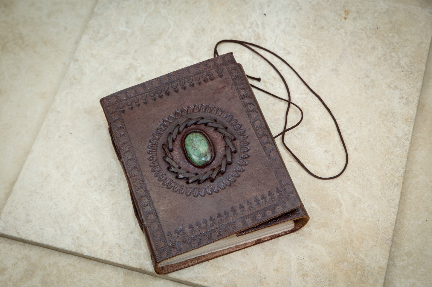 Turquoise Stone Leather Journal