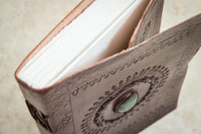 Load image into Gallery viewer, Rustic Voyageur Malachite Leather Journal
