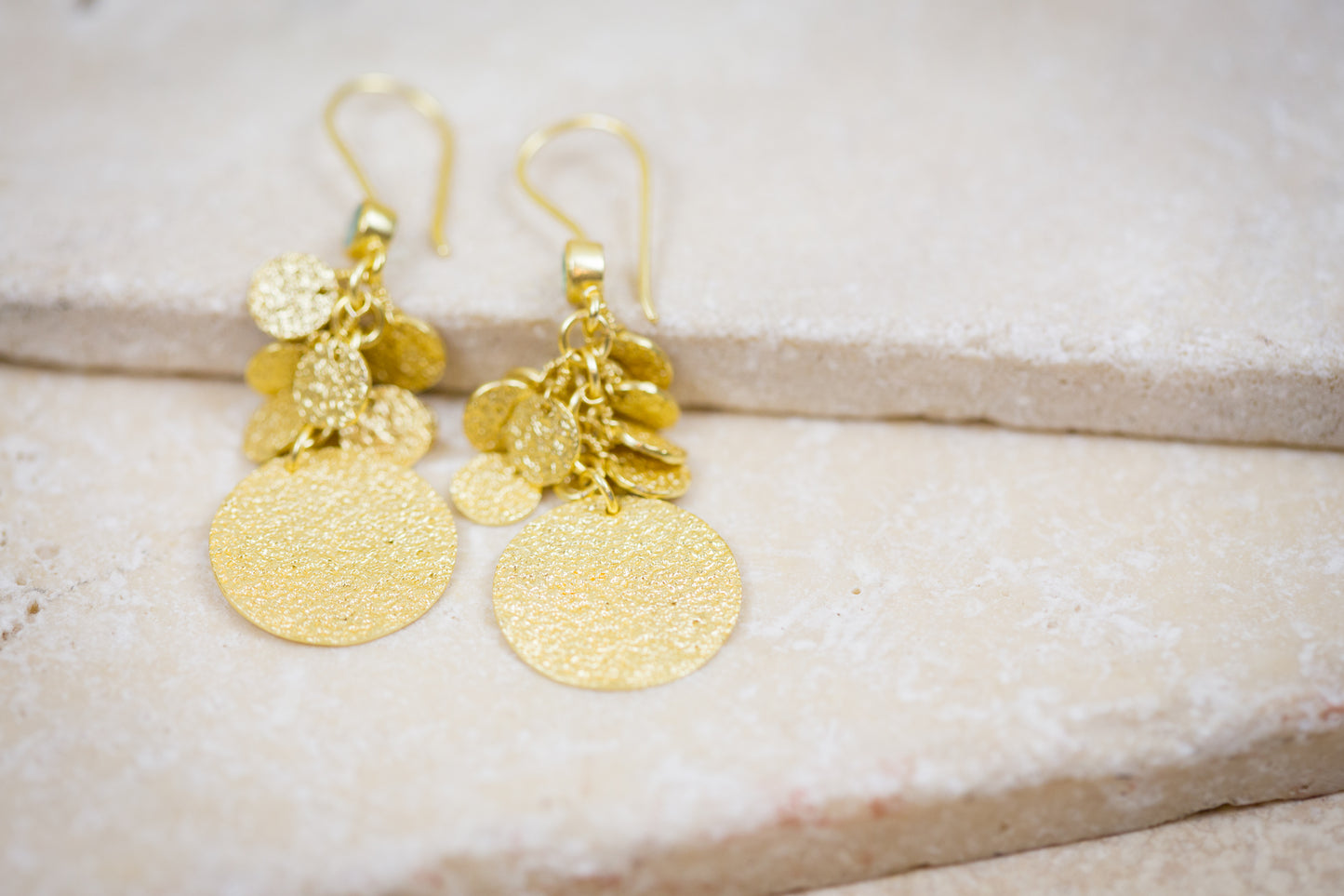 Handmade 22K Gold Coin Dangle Earrings