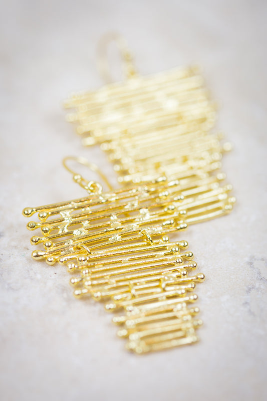 The Skipping Stone - Golden Waterfall Earrings