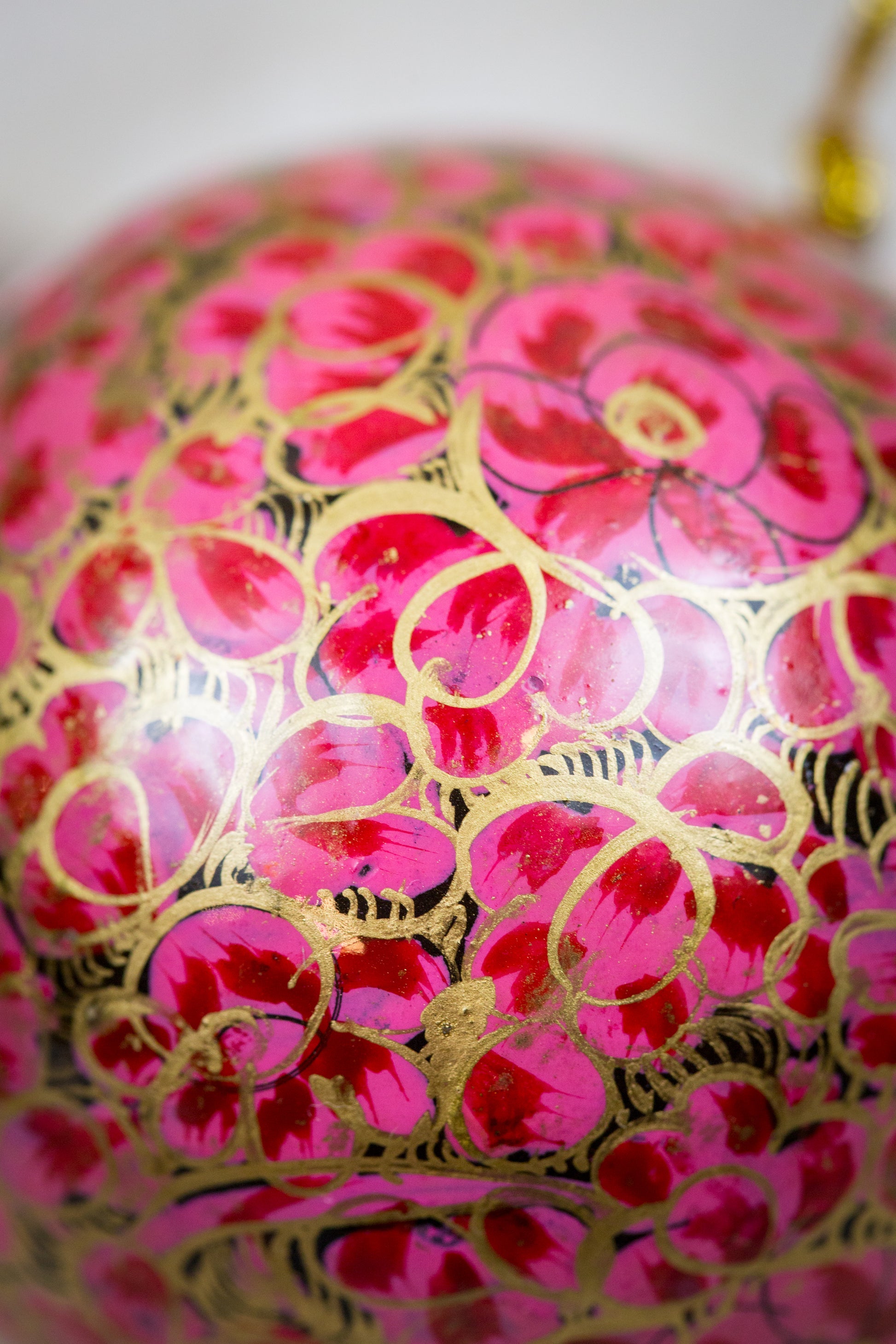 Handmade and hand painted decorative ornament pink