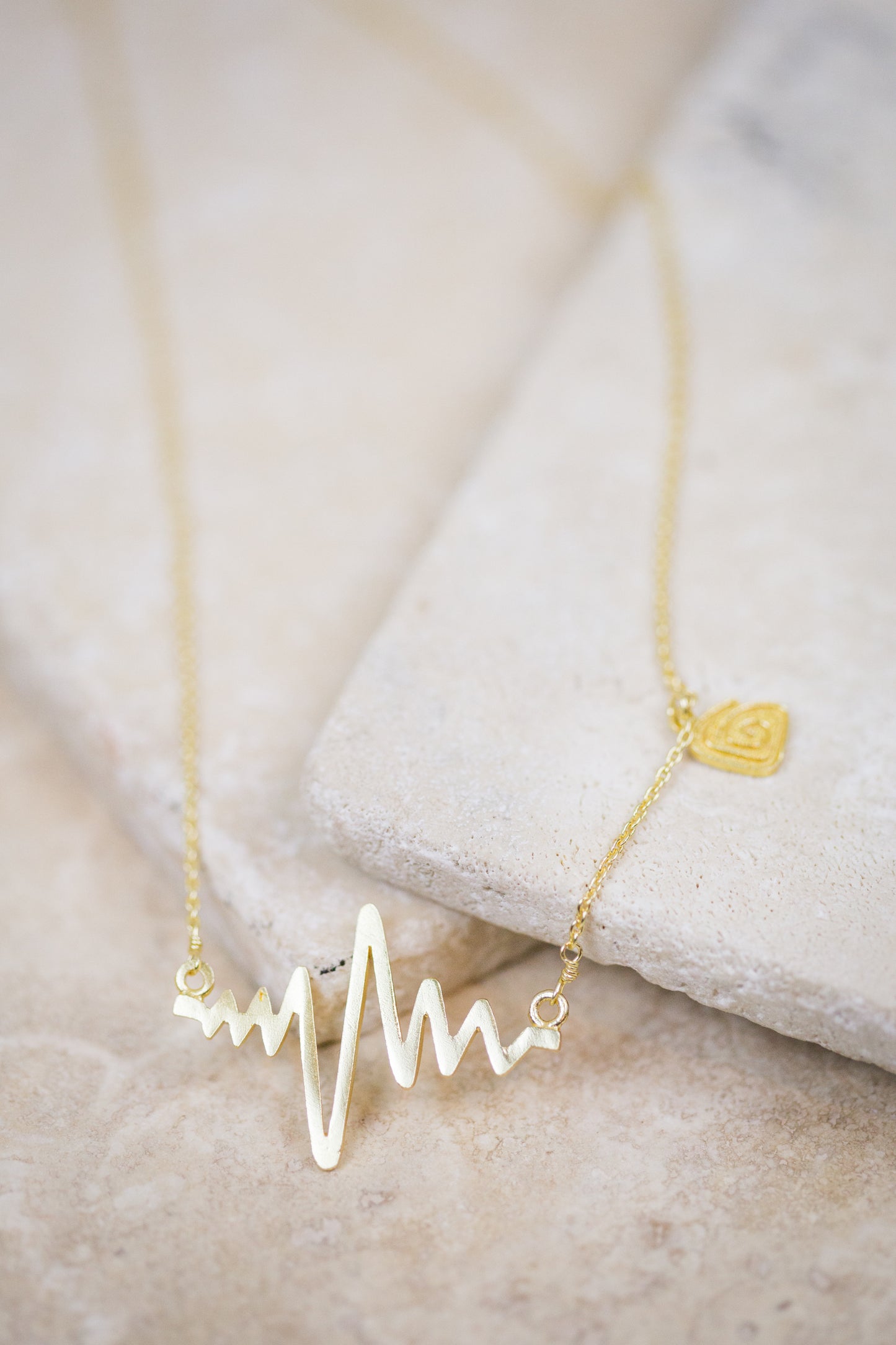 Gold Heartbeat Line Necklace