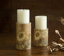 Load image into Gallery viewer, Hand Painted Wooden Floral Candle Stand Set
