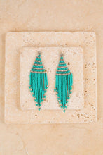 Load image into Gallery viewer, Turquoise Tassel Earrings
