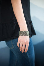 Load image into Gallery viewer, Handmade Grey and Silver toned beaded women&#39;s cuff bracelet
