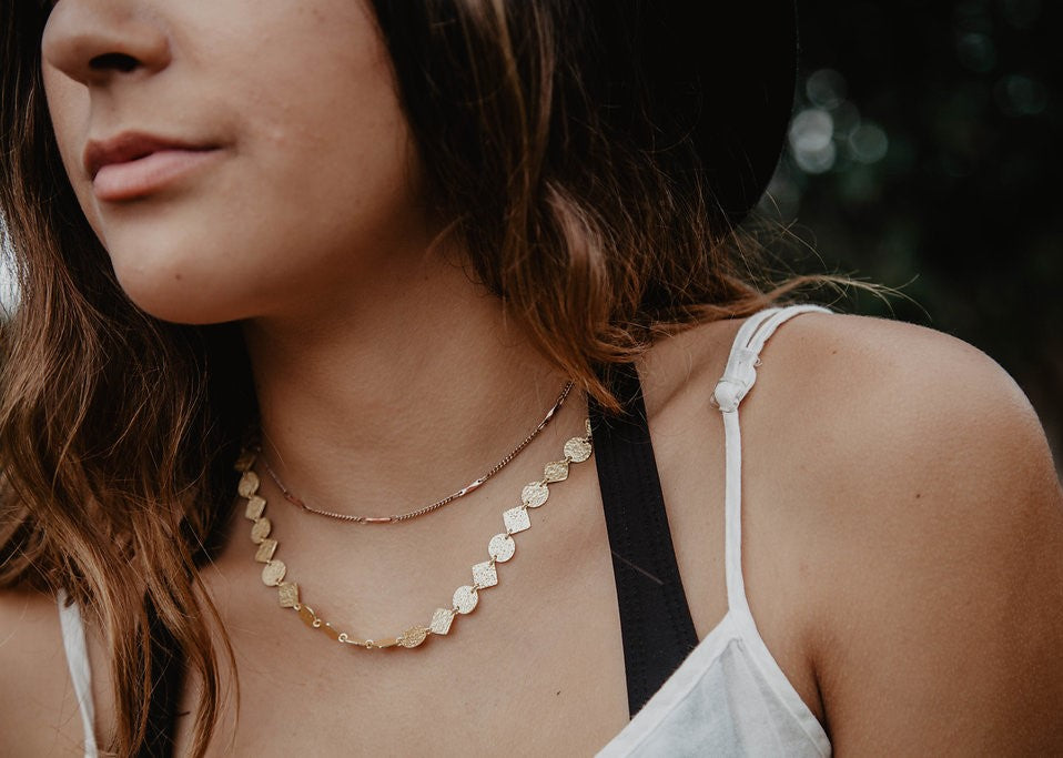 The Skipping Stone - Gold-coin Necklace